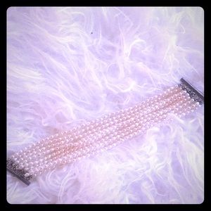 Ivory seed pearl cuff bracelet